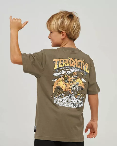 The Mad Hueys Terodactyl Youth SS Tee - Olive