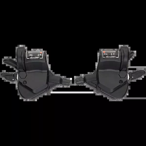 Mezzo Thumb-Tap Shifter Set, 7-Speed, Triple, Optical Gear Indicator,