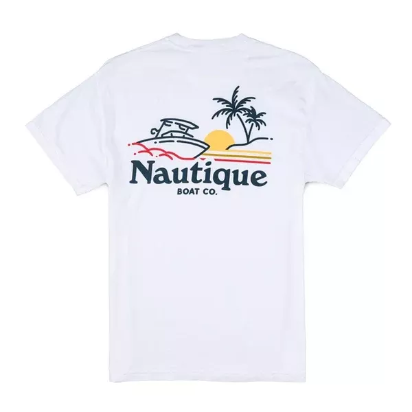 Nautique Neon Lights SS Pocket Tee - White
