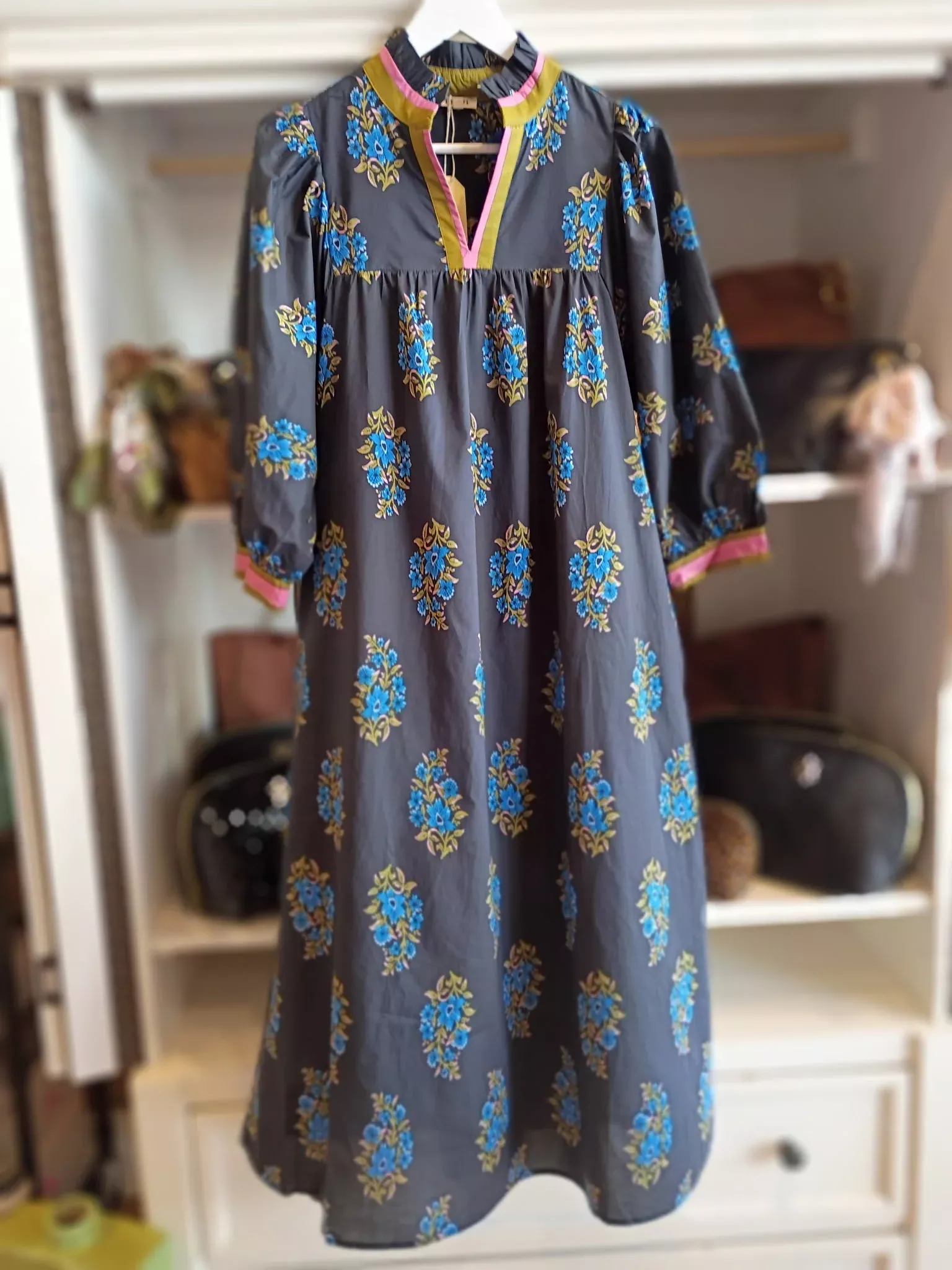 Navy Floral Maxi Dress