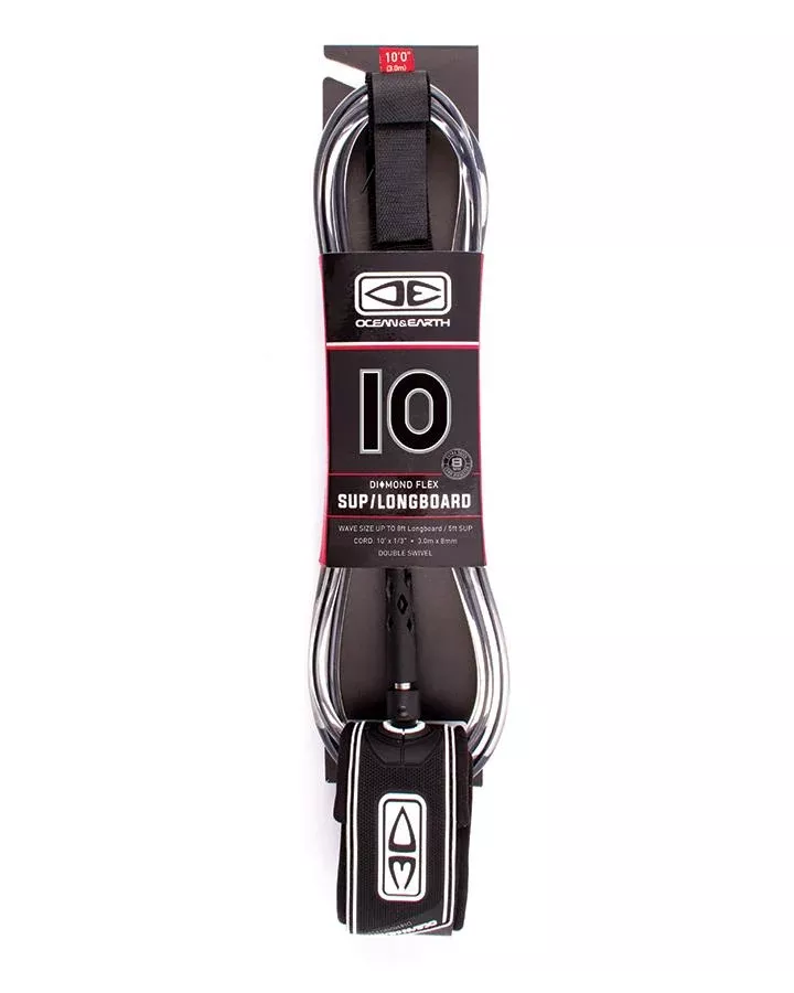 O&E SUP/LONGBOARD REGULAR 10'0" LEASH - Black