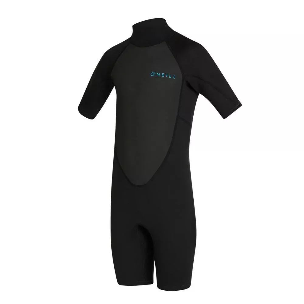 O'Neill Youth Factor Back Zip Short Sleeve Spring 2mm Wetsuit - Black
