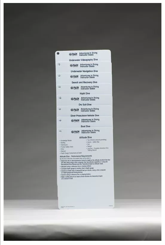 PADI Advanced Open Water Instructor Cue Cards (8)