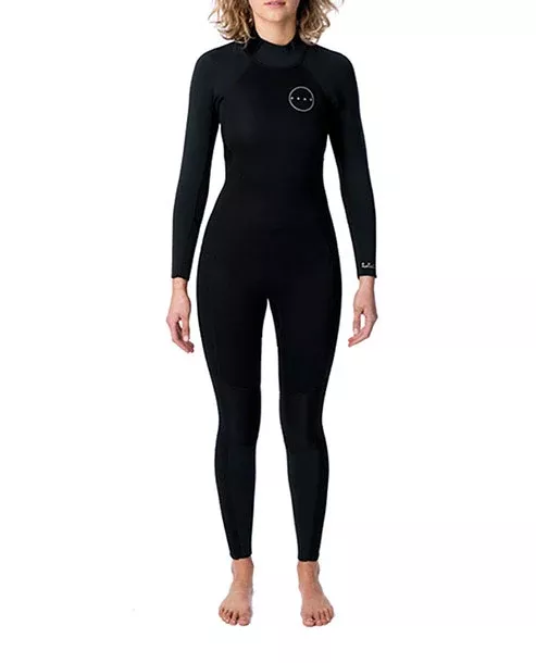 Peak Womens Energy 3/2mm GBS Back Zip Wetsuit Steamer - Black/Black