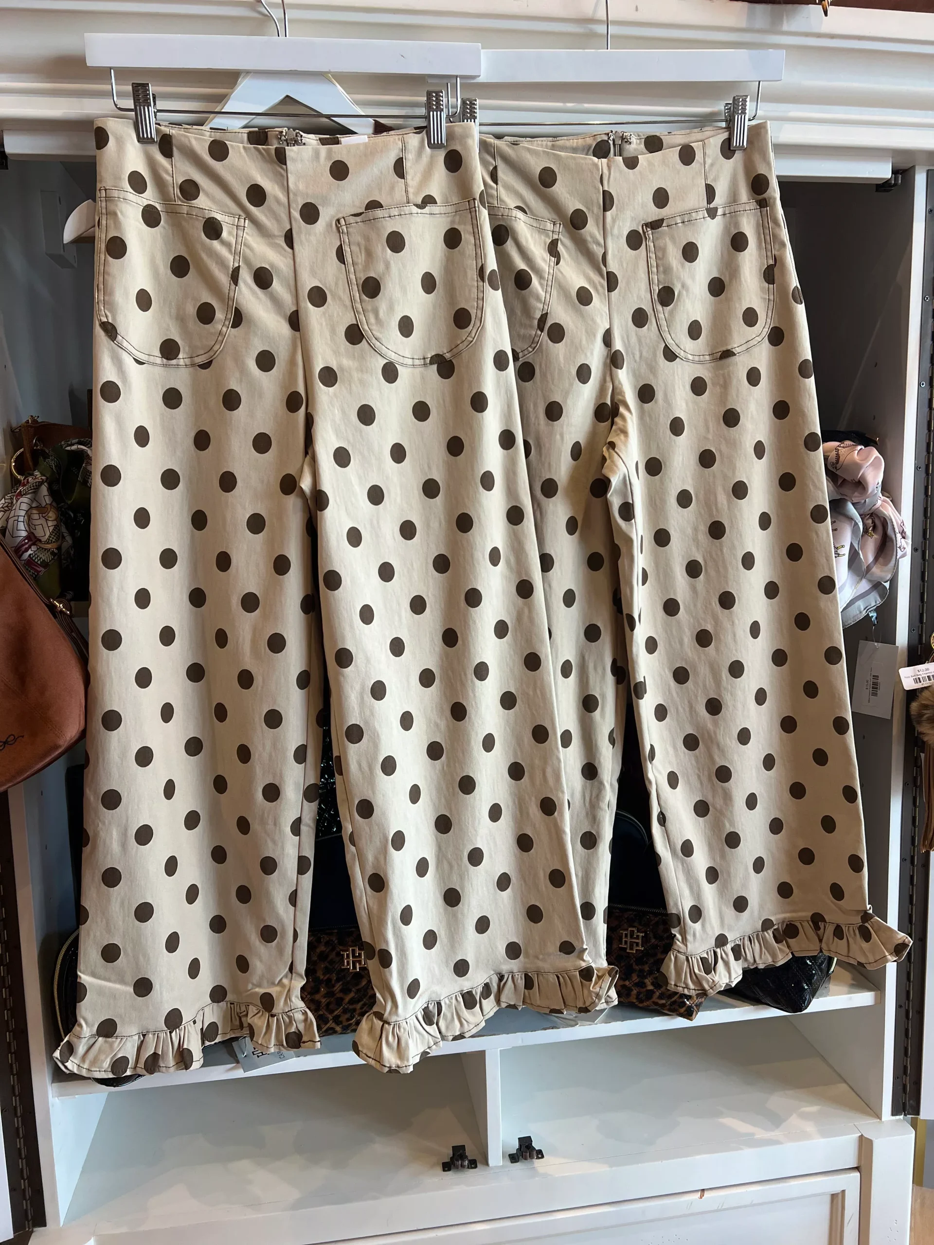 Polka Dot Ruffle Hem Pant