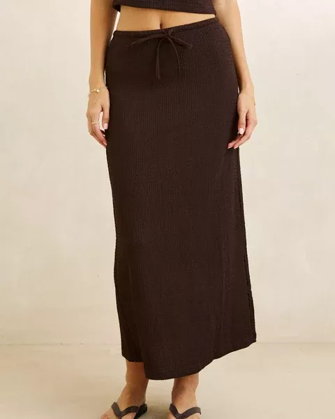 Rhythm Indie Maxi Skirt - Chocolate