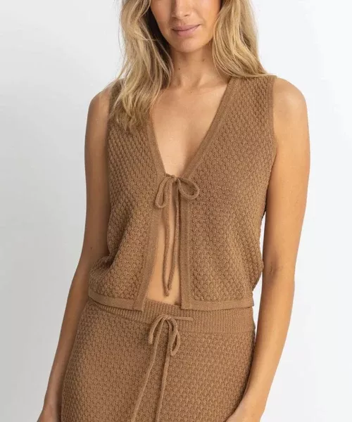 Rhythm Jossie Knit Vest - Chocolate