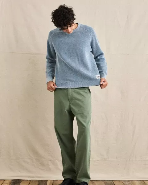 Rhythm Mens Polu Crew Knit - Washed Blue