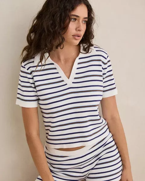 Rhythm Rommy Knit Top - Vintage Stripe