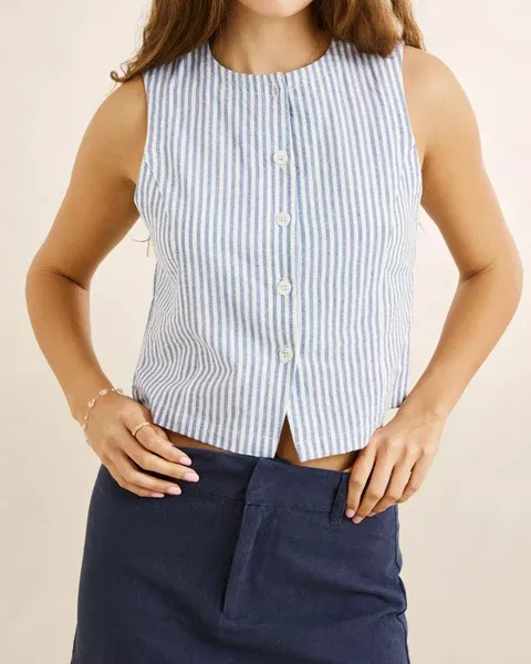 Rhythm Vista Stripe Vest - Blue