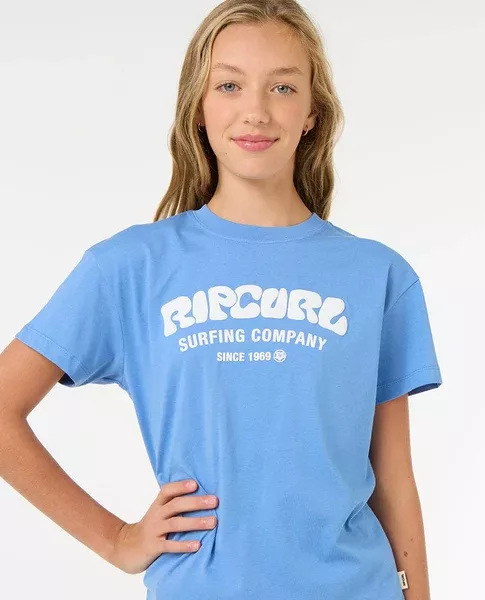 Rip Curl Girls Surf Puff Relaxed Tee - Blue