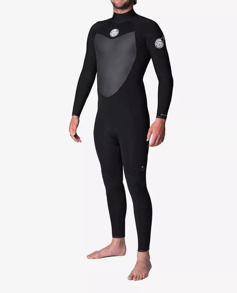 Rip Curl Men's Flashbomb 4/3 Back Zip Wetsuit - Black