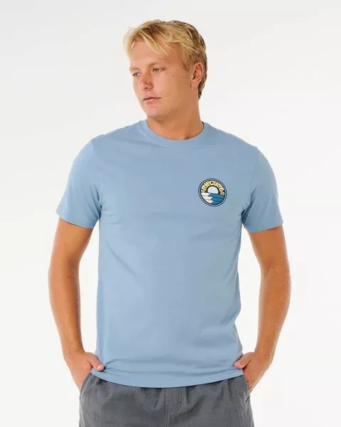 Rip Curl Pacific Rinsed Stack Mens Tee - Faded Denim