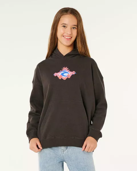 Rip Curl Sunshine Squad Girls Hood - Washed Black
