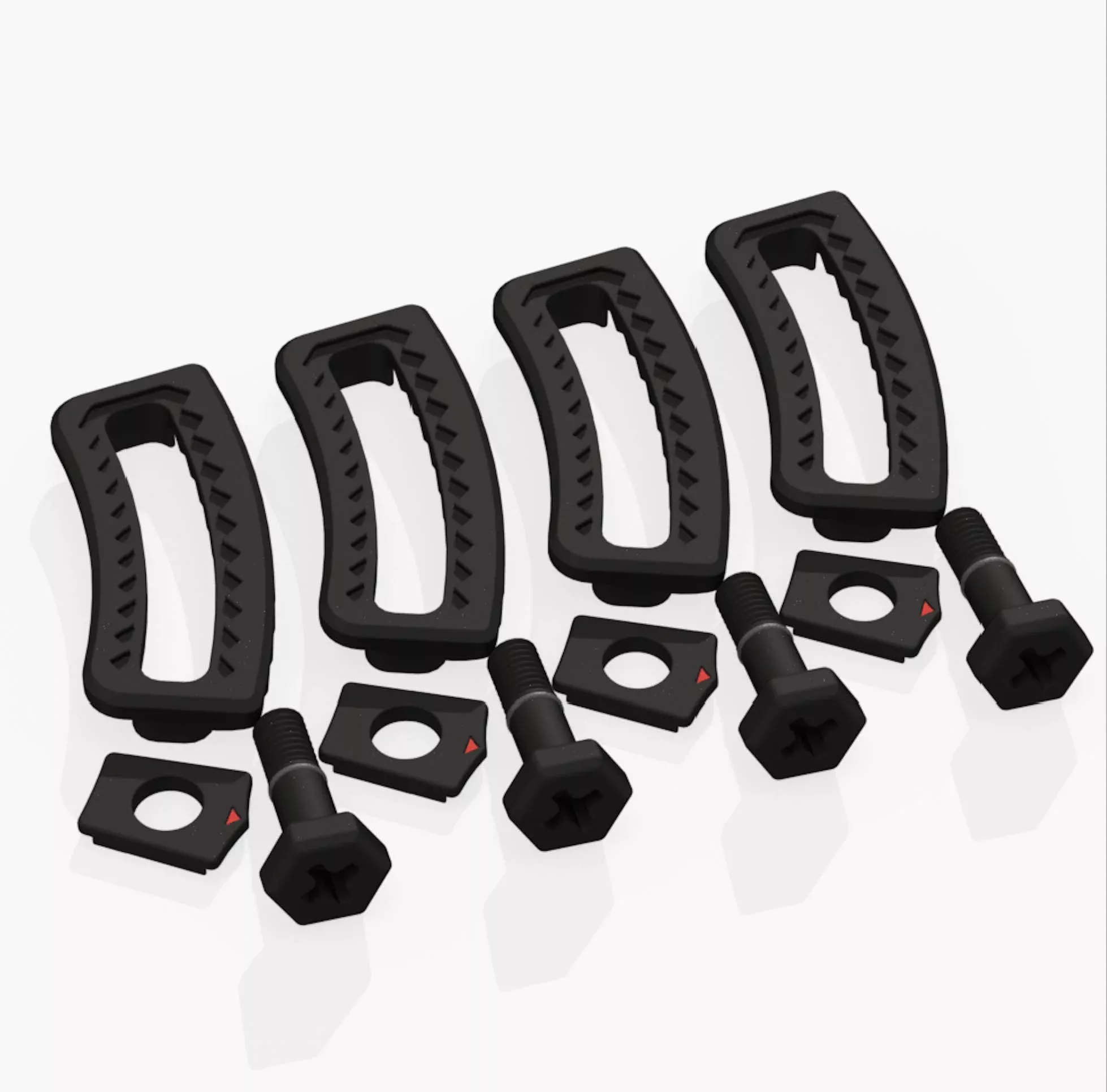 Ronix M6 Ronix Shark Tooth Boot Hardware - Set of 4 - Black