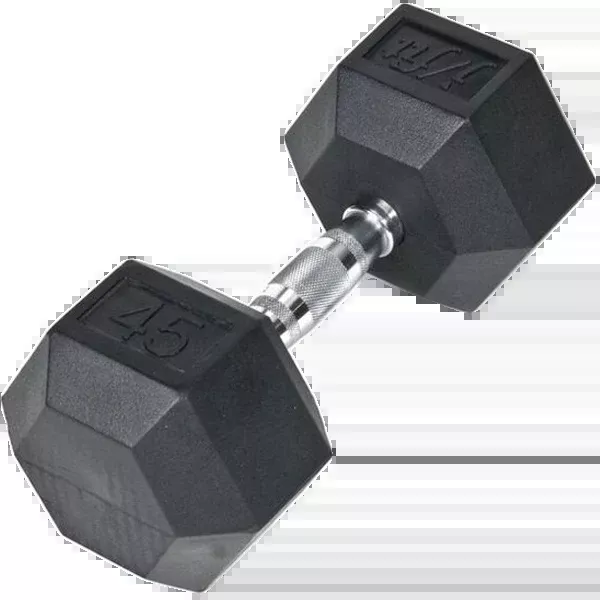 RubberHex Dumbell - 45 lb