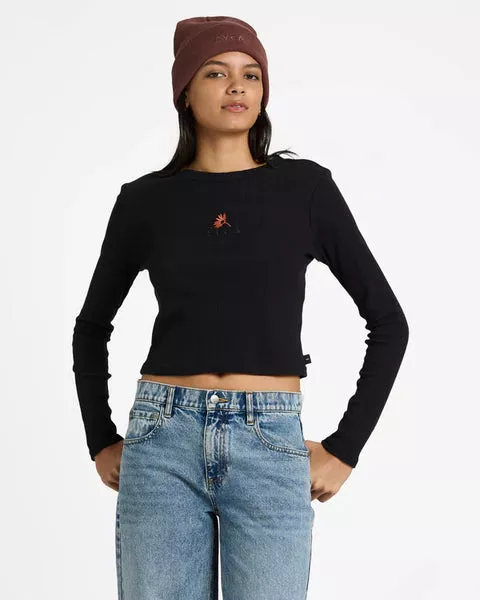 RVCA Womens Bailey Long Sleeve T-Shirt - Black