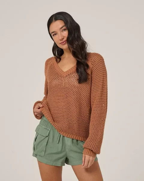 Salty Crew Womens Surge Sweater - Mocha