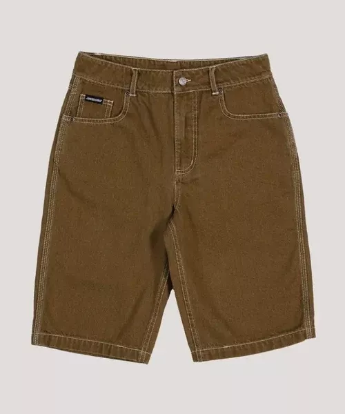Santa Cruz Brain Dot Bone Stack Jean Shorts - Tan