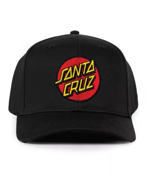 Santa Cruz Classic Dot Patch Stretch Fit Cap - Black