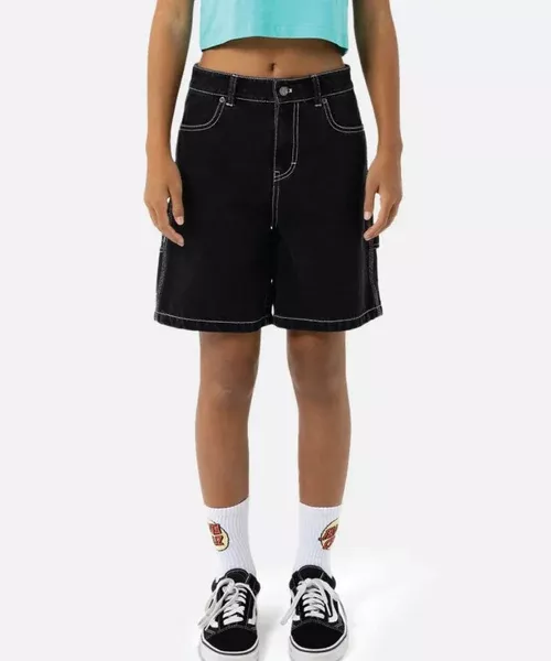 Santa Cruz Groovy Stack Carpenter Jean Shorts - Black