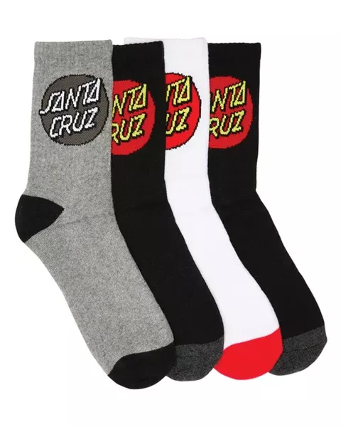 Santa Cruz Youth Classic Dot 4 Pack Socks - Multi