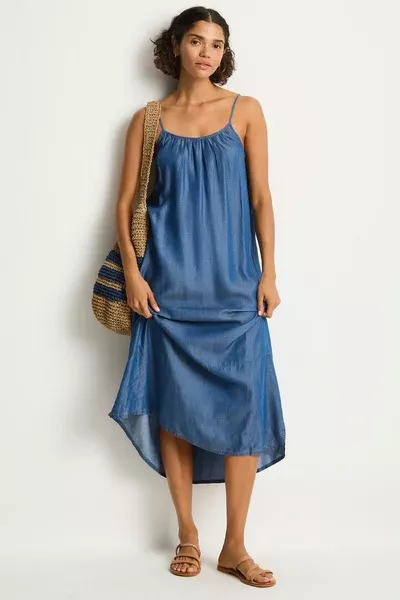 Sea Level Denim Surf Tie Back Sundress - Denim
