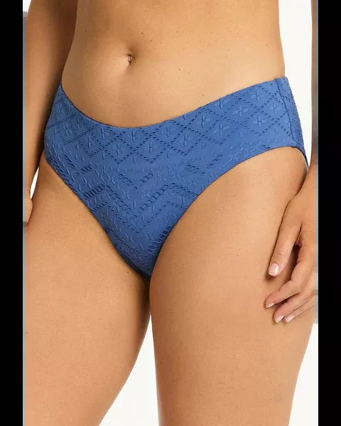 Sea Level Toscana Mid Bikini Pant - Denim Blue
