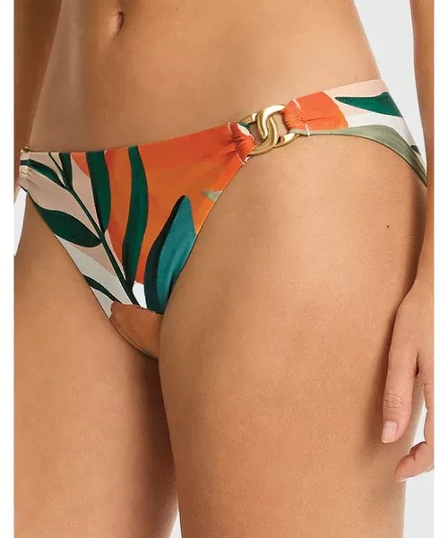 Sea Level Tropaluxe Chain Link Bikini Pant - Khaki