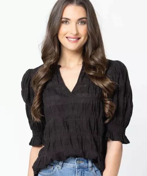 Seeking Lola Butterfly Top - Black