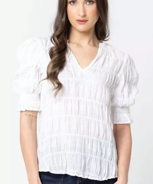 Seeking Lola Carefree Butterfly Top - White