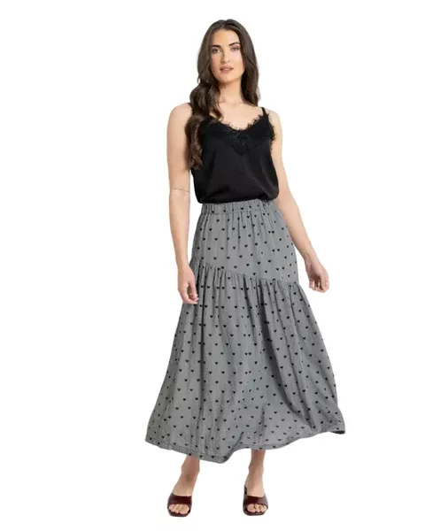 Seeking Lola Devine Maxi Skirt - Black Heart
