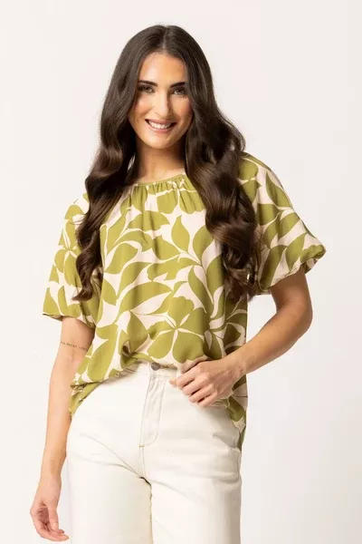 Seeking Lola Haven Top - Avocado Leaf