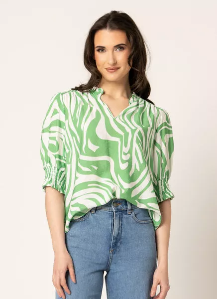 Seeking Lola SS Gifted Top - Green Mirage
