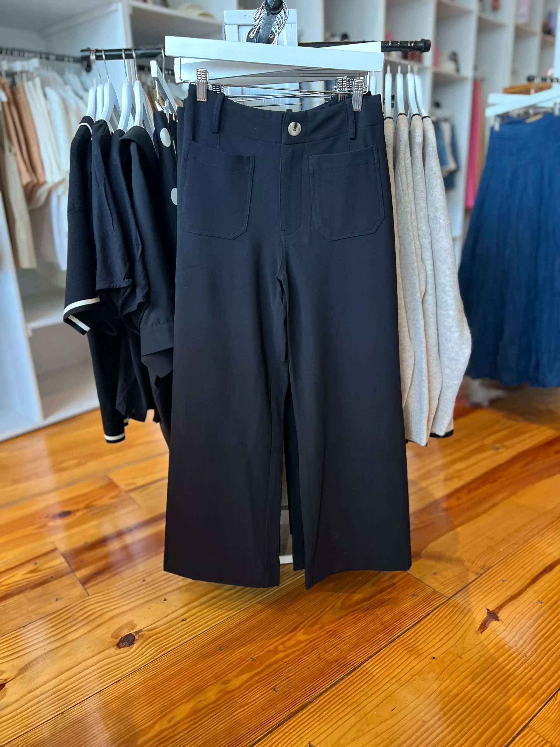 Solid Wide Leg Pants