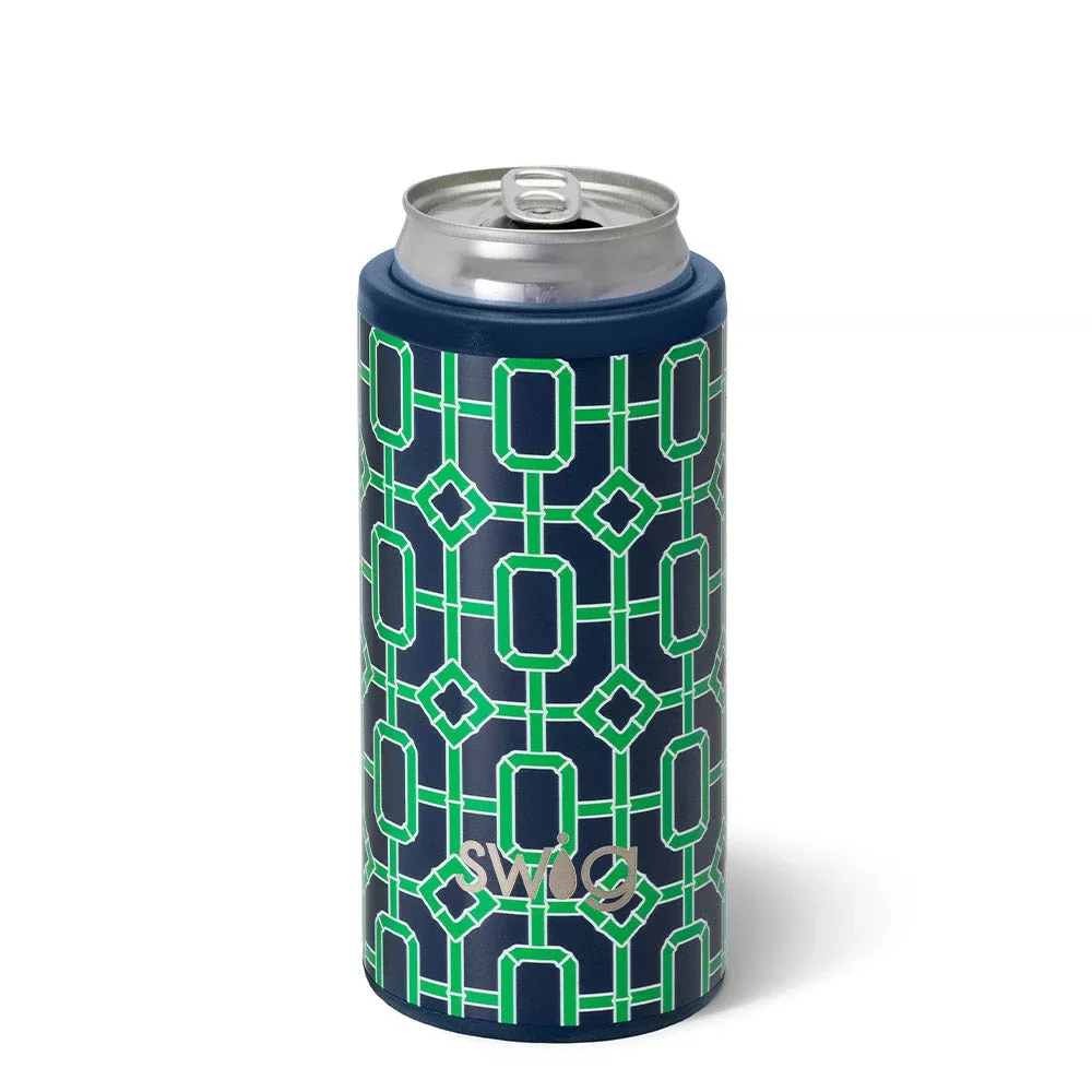 Swig: Navy Bamboo Trellis Skinny Can Cooler