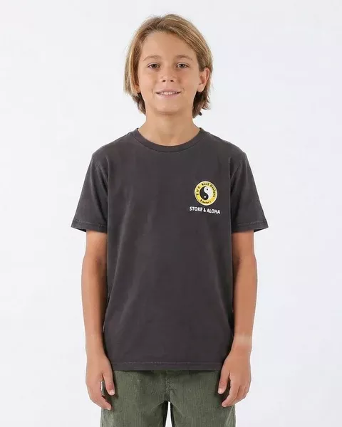 T&C Boys Stoke Machine Tee - Washed Black