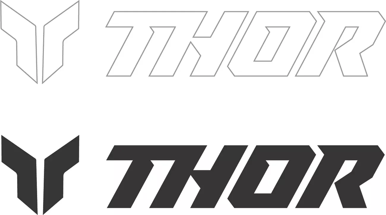 Thor Decal Sheet - 3" - Black/White
