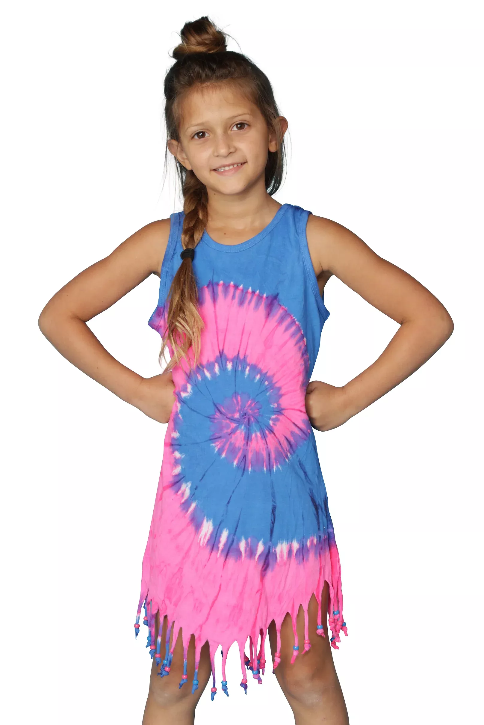 Tie Dye Fringe Dress M