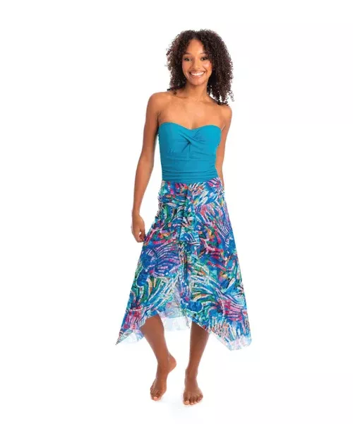 Togs Ravenna Mesh Frill Skirt - Blue