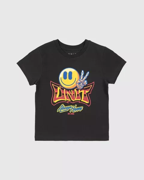 Unit Kids Tees - Happy - Washed Black