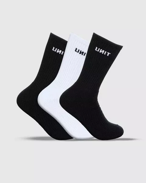Unit Mens Cotton Crew Socks - 3Pk - Multi
