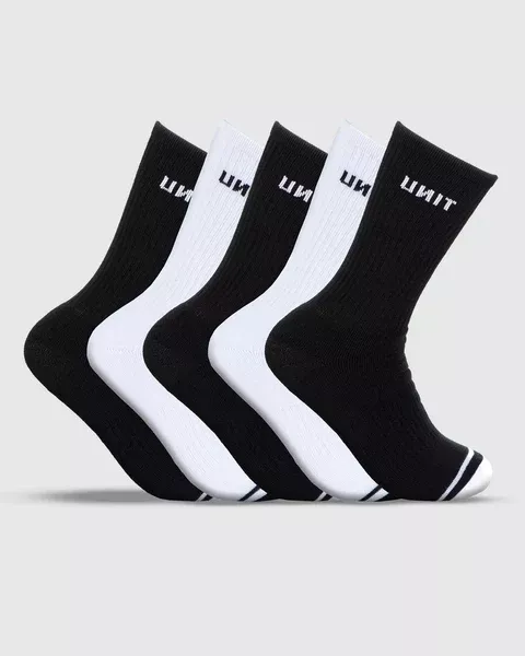 Unit Mens Cotton Crew Socks - 5Pk - Multi