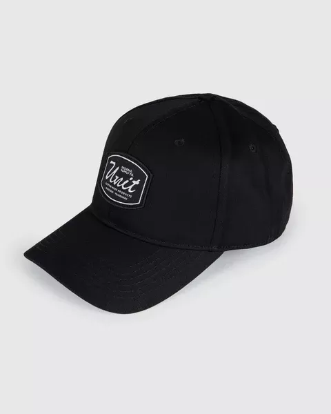 Unit Mens Headwear - Curve Peak Snapback - Mack - Black