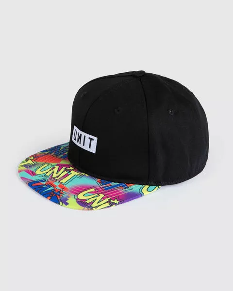 Unit Youth Flat Peak Snapback - Remix - Black