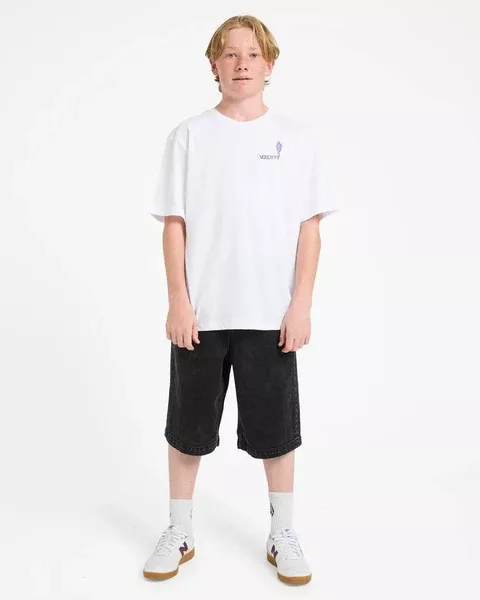 Volcom Boys Freazy Loose Denim Ew Short - Blackity Black