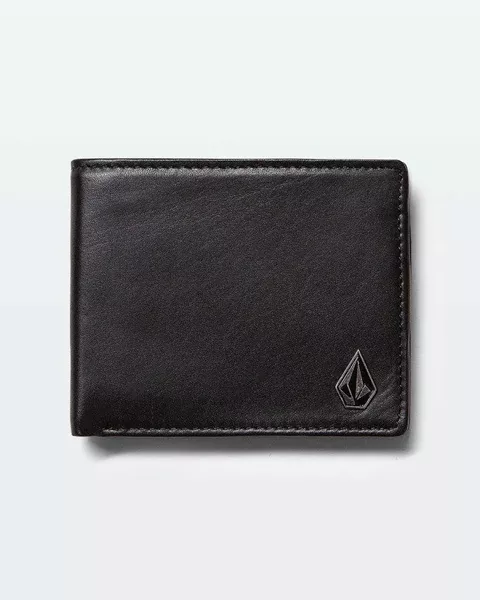 Volcom Single Stone Leather Wallet - Black