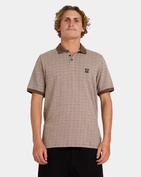 Volcom Stonelord Polo Shirt - Brown Stone