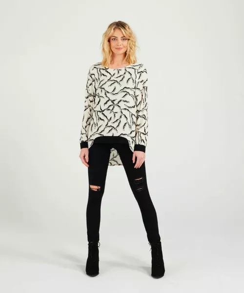 Zafina Havana Top - Black Swirl